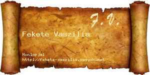 Fekete Vaszilia névjegykártya